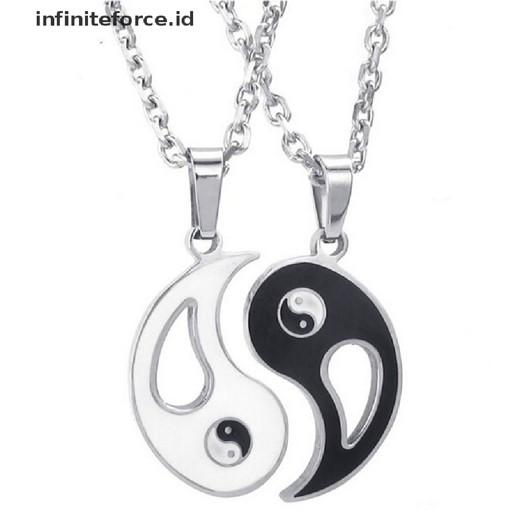 (Infiniteforce.Id) 2pcs / Set Kaos T-Shirt Lengan Pendek Motif Yin Yang Hitam Putih Untuk Pasangan / Pria / Wanita