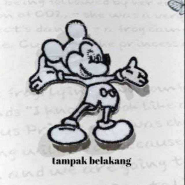 Patch Bordir / Aplikasi Jahit / Emblem Mickey / Miki Perak