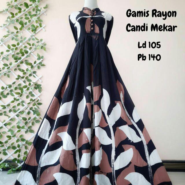 Gamis Twill Rayon Candimekar Premium / Homedress Twill Ori Batik Malaman Asli Pekalongan