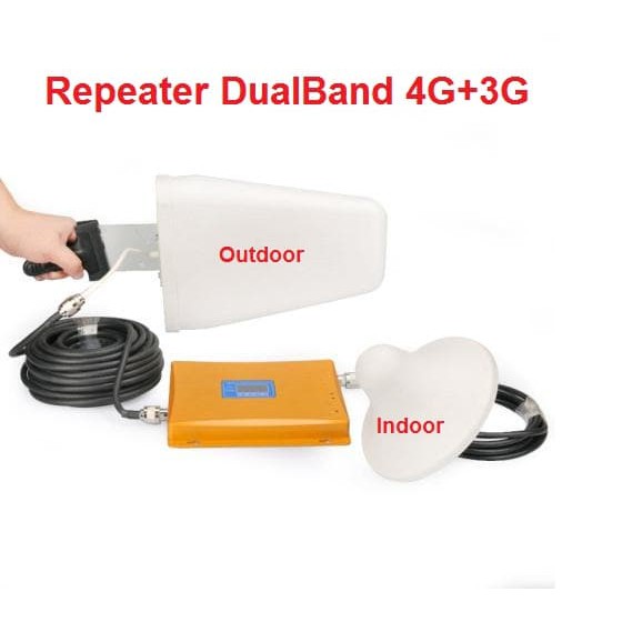 Penguat Sinyal HP 4G+3G, Repeater DualBand 4G+3G