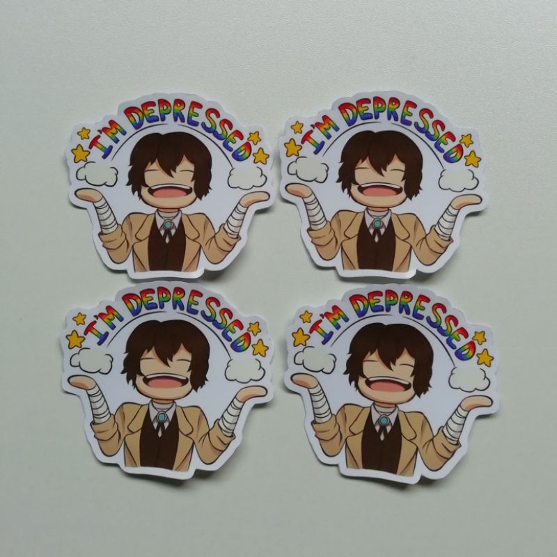 

[ST-A-05] Sticker Laptop Stiker Laptop Dazai Osamu Sticker Anime Bungou Stray Dogs Dazai I'm Depressed
