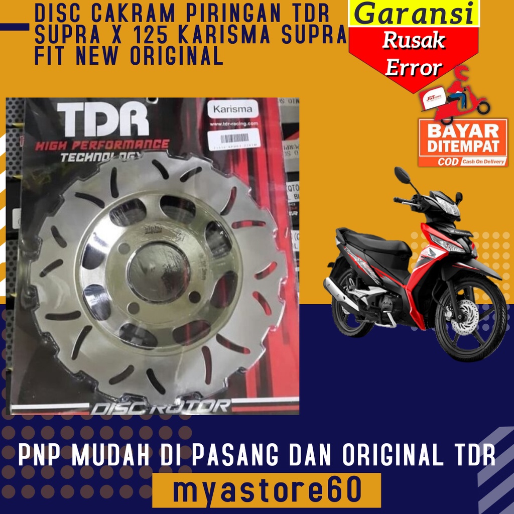 DISC CAKRAM PIRINGAN TDR AKSESORIS VARIASI SPAREPART HONDA SUPRA X 125 KARISMA SUPRA FIT NEW ORIGINAL ASLI