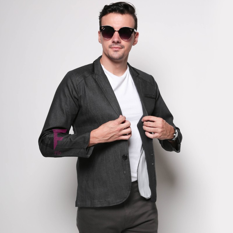 GIOFLO Blazer Slim Fit Pria Black / BLZ 659