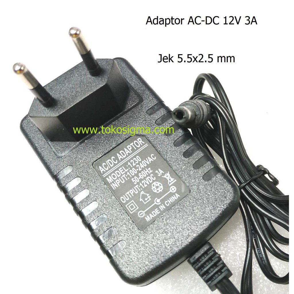 ADAPTOR AC to DC 12V 3A 3000mA JEK plug 5.5x2.5mm power supply Adapter