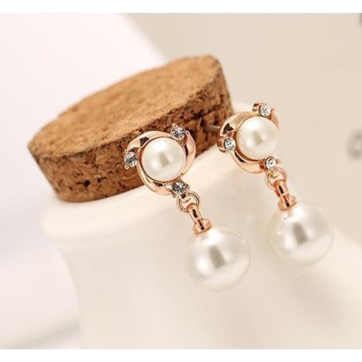 Anting Wanita Mutiara Gantung E38 BIG PEARL Women Stud Earrings Giwang Tusuk Cewe Korea Fashion