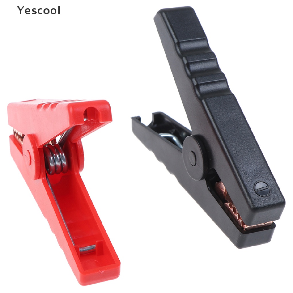 Yescool 2Pcs large 100a crocodile alligator clips car chargers insulated clamp .