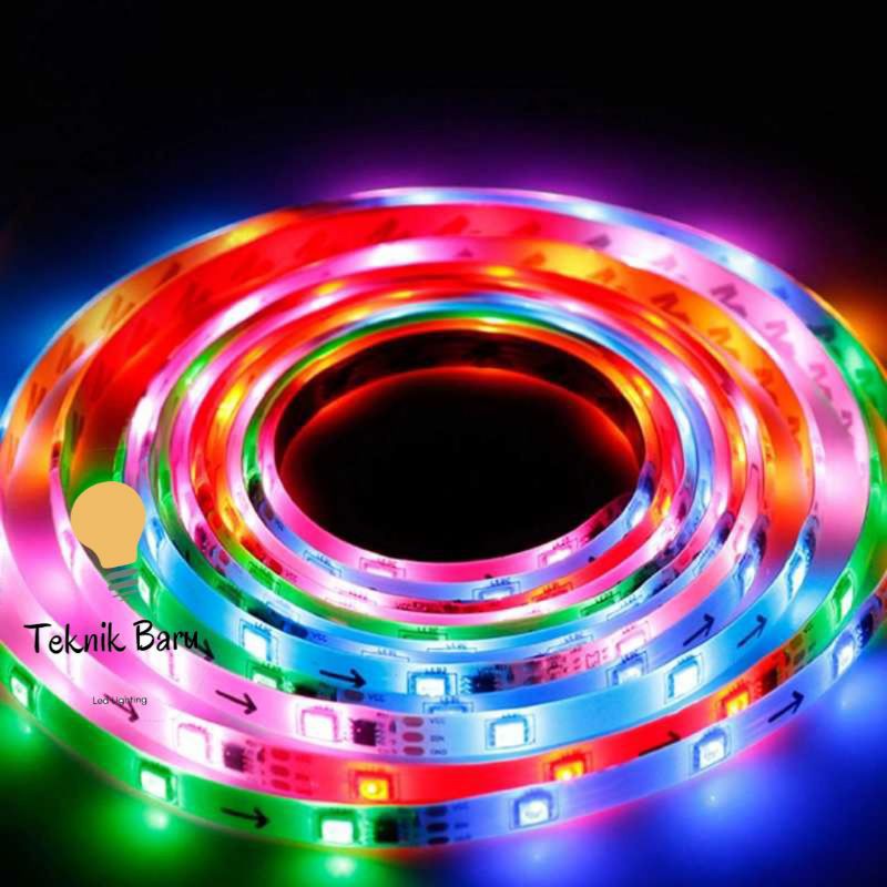 PAKET LAMPU LED STRIP RUNNING LED RUN RGB SMD 5050 IP44 12V 4M 150LED HORSE LED BERJALAN OTOMATIS IC PINTAR ADAPTOR HIASAN KAMAR AESTETIC TEMPEL DINDING DISCO LID WARNA WARNI LARI AULIASANTY NATAL AQUARIUM CEWEK COWOK GAMERS MEJA PLAFON CEILING TIDUR