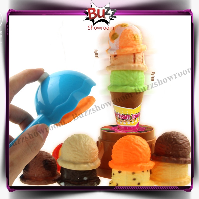 Ice Cream Tower Mainan Anak Es Krim Scoop Susun