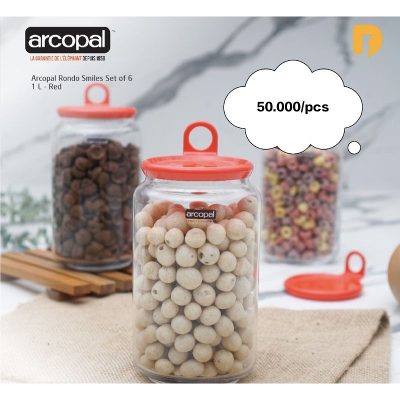 Arcopal Rondo Smiles - Pot 1 L Red Toples Kaca