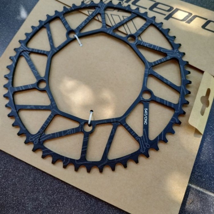 Chainring LITEPRO NARROW Wide 54T BCD 130 mm - Hitam