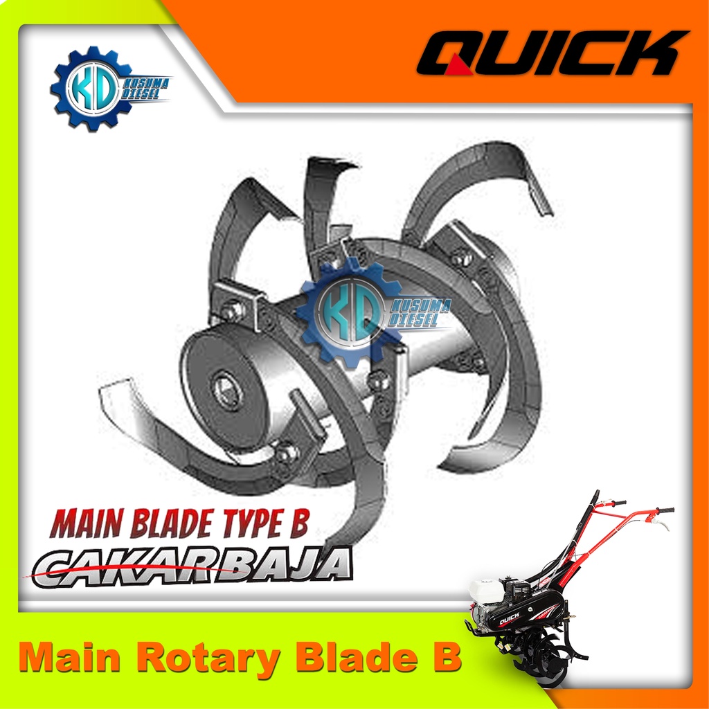 Main Rotary Blade B Quick Cakar Baja - Rotary B Tabung - ORIGINAL - QUICK - IMPLEMENT - ASESORIS - P