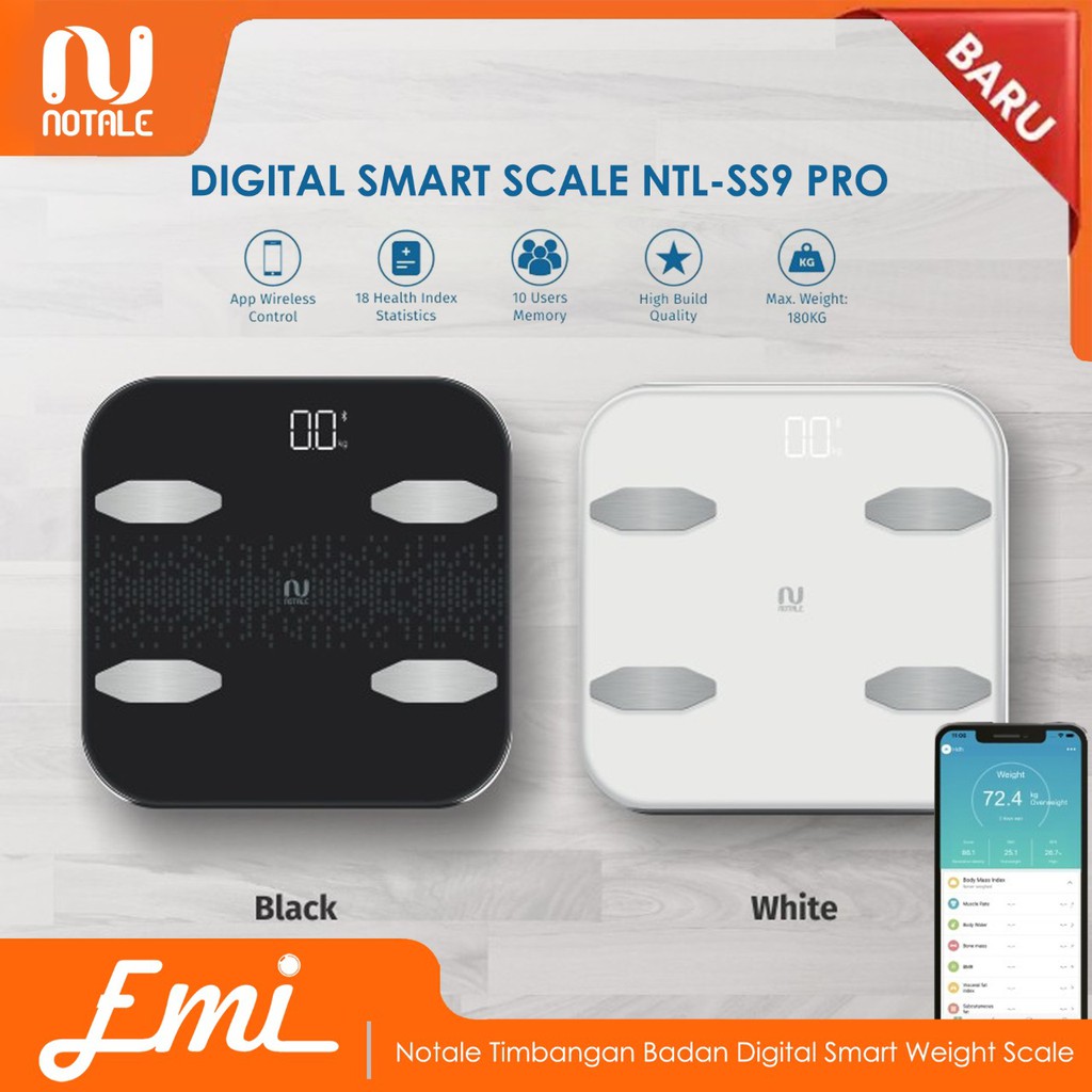 Notale Timbangan Badan Digital Smart Weight Scale with APPS ALT Xiaomi