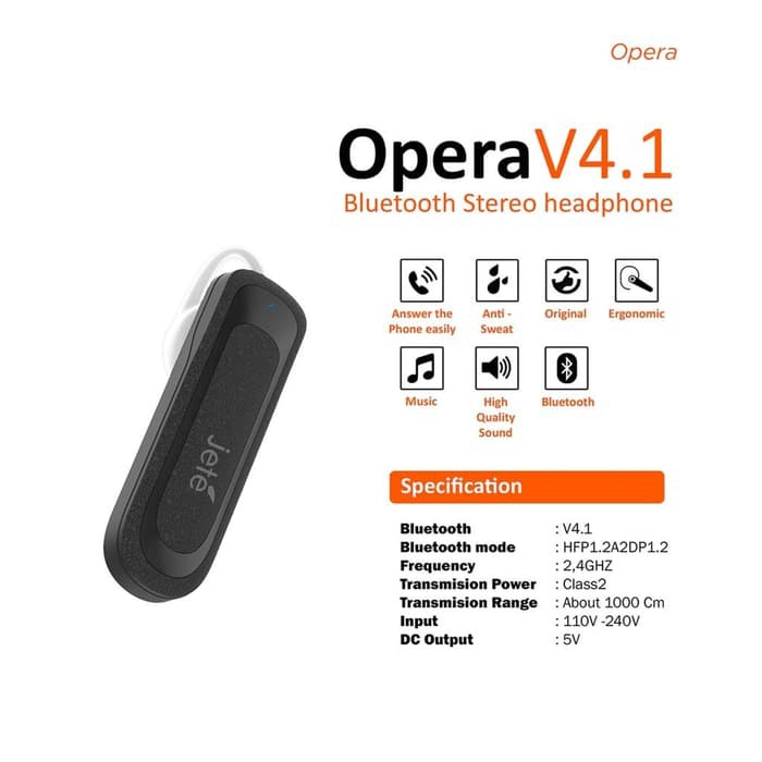 JETE 06 OPERA HEADSET BLUETOOTH GARANSI RESMI JETE INDONESIA TERMURAH