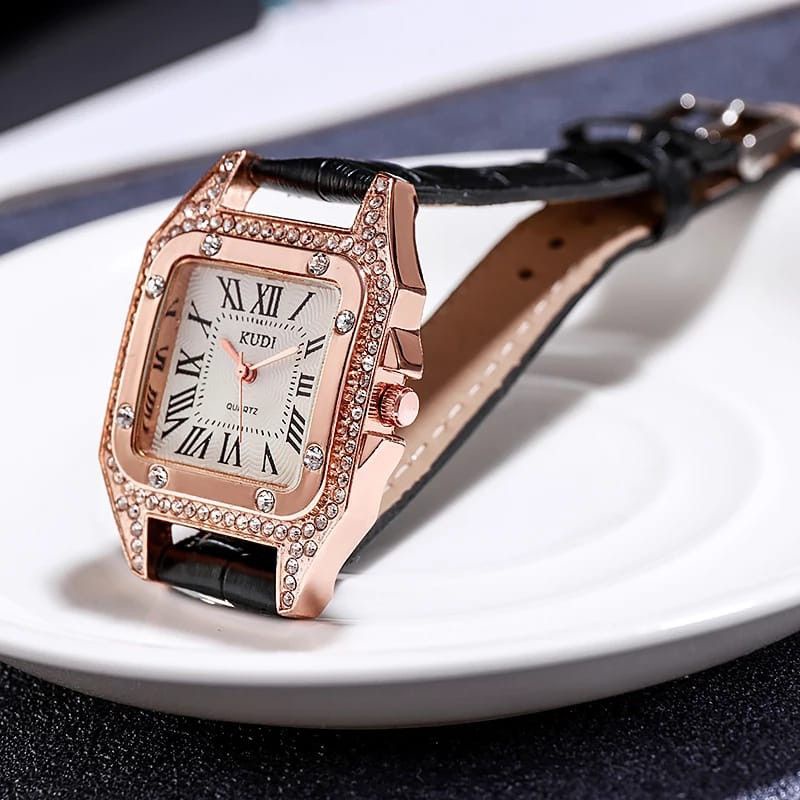 Jam Tangan Wanita Kotak Quartz Import Premium Terbaru