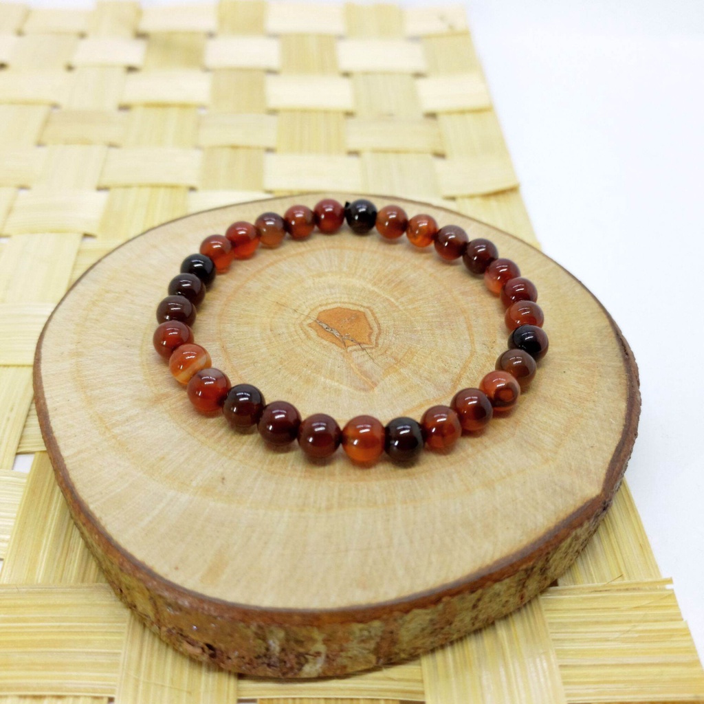 GELANG BATU AKIK SULAIMAN MADU 6MM