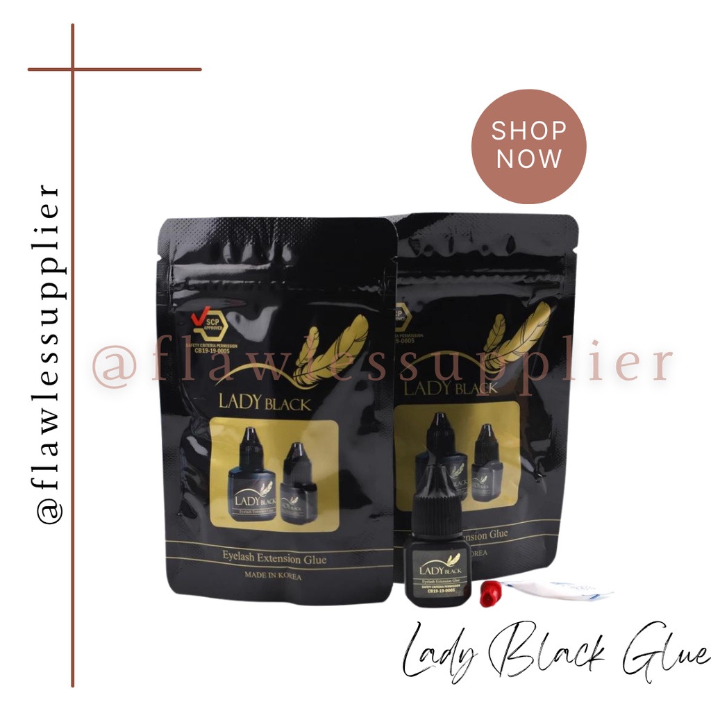 Jual Lady Black Lady Glue With Pouch Seal For Eyelash Extension Lem