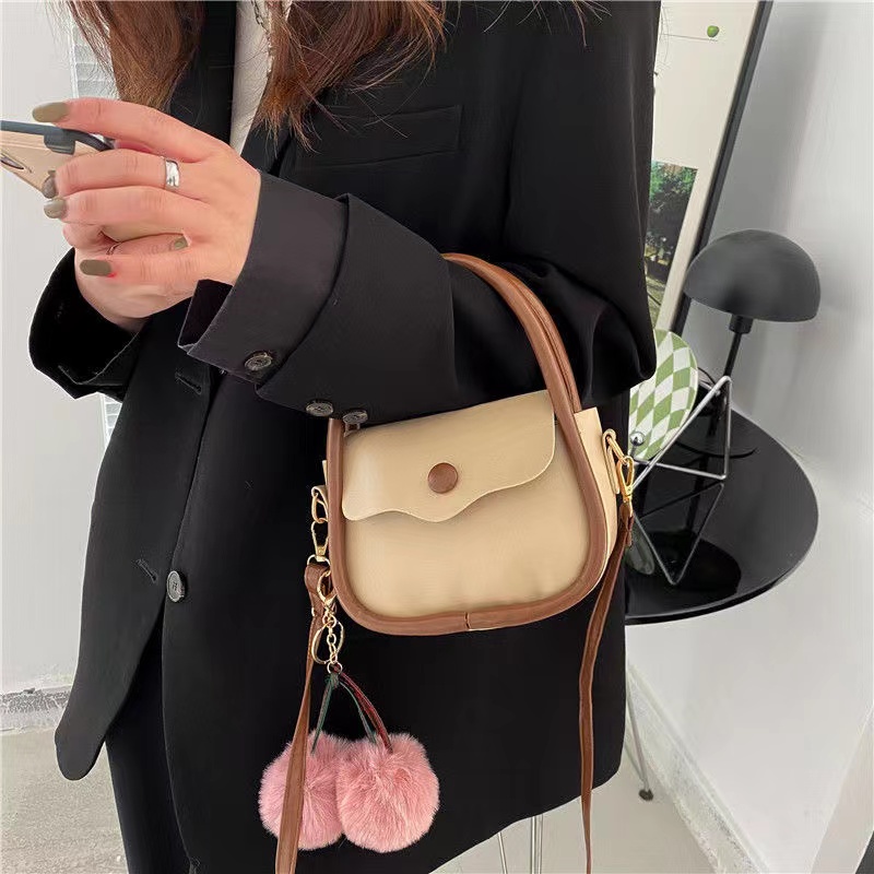 Tas Tangan Trend Fashion Wanita Tas Bulat Kecil Cocok untuk Semua Tas Messenger Tas