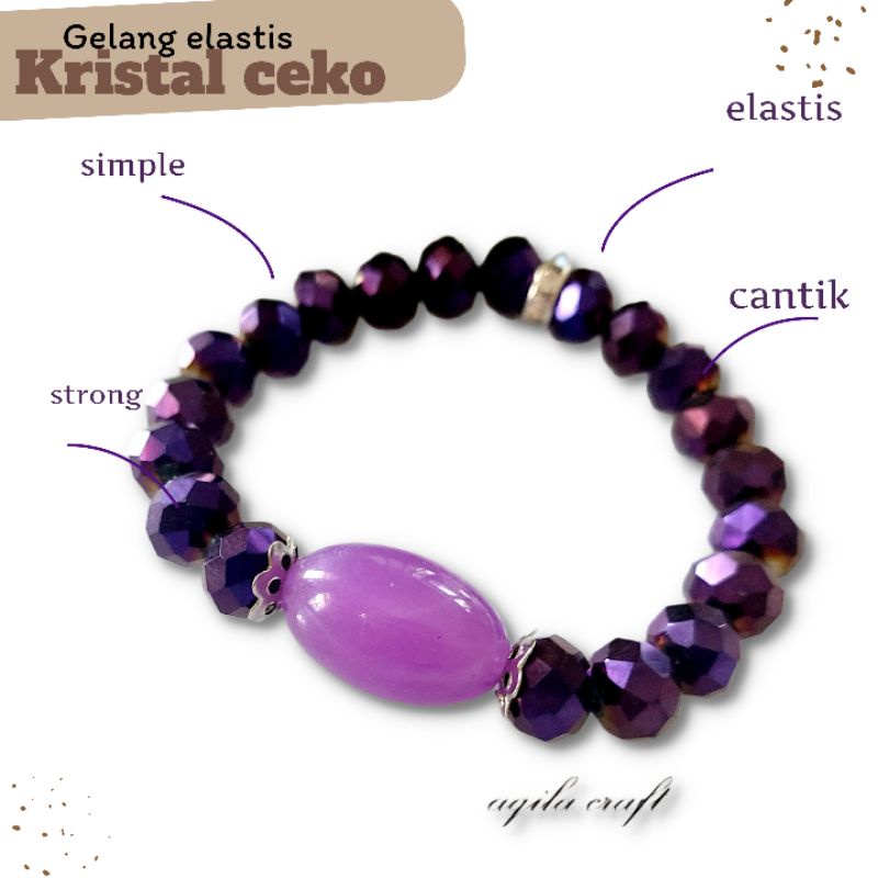 GELANG KRISTAL CEKO/GELANG ELASTIS/GELANG DEWASA/GELANG ELASTIS KRISTAL/BRACELET/GELANG TANGAN MANIK MANIK KRISTAL GELANG WANITA