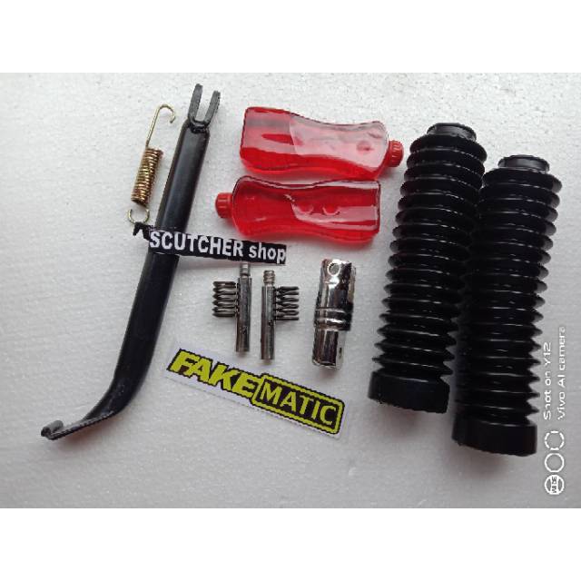 PAKET PENINGGI SHOCK DEPAN BELAKANG YAMAHA MATIC XRIDE X-RIDE LAMA 115 CC