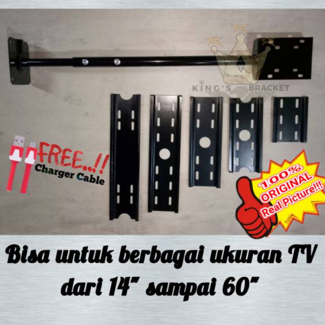 Bracket tv bracket monitor  gantung / Ceilling Size 32&quot;-55&quot; High Quality!! Material tebal