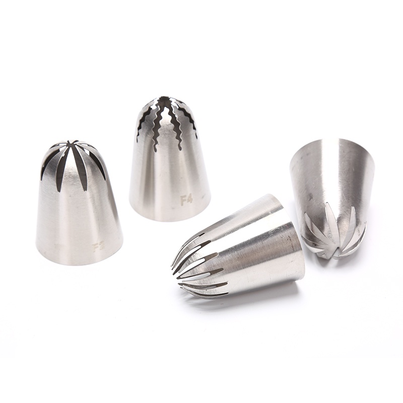 Spuit Piping Icing Krim Bentuk Bunga Mawar Bahan Stainless Steel Ukuran Besar