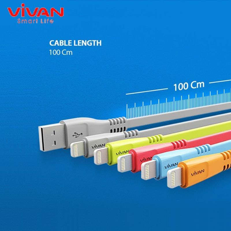 Kabel data Iphone Fast Charging 1M Original Vivan Cable Data Ligthning