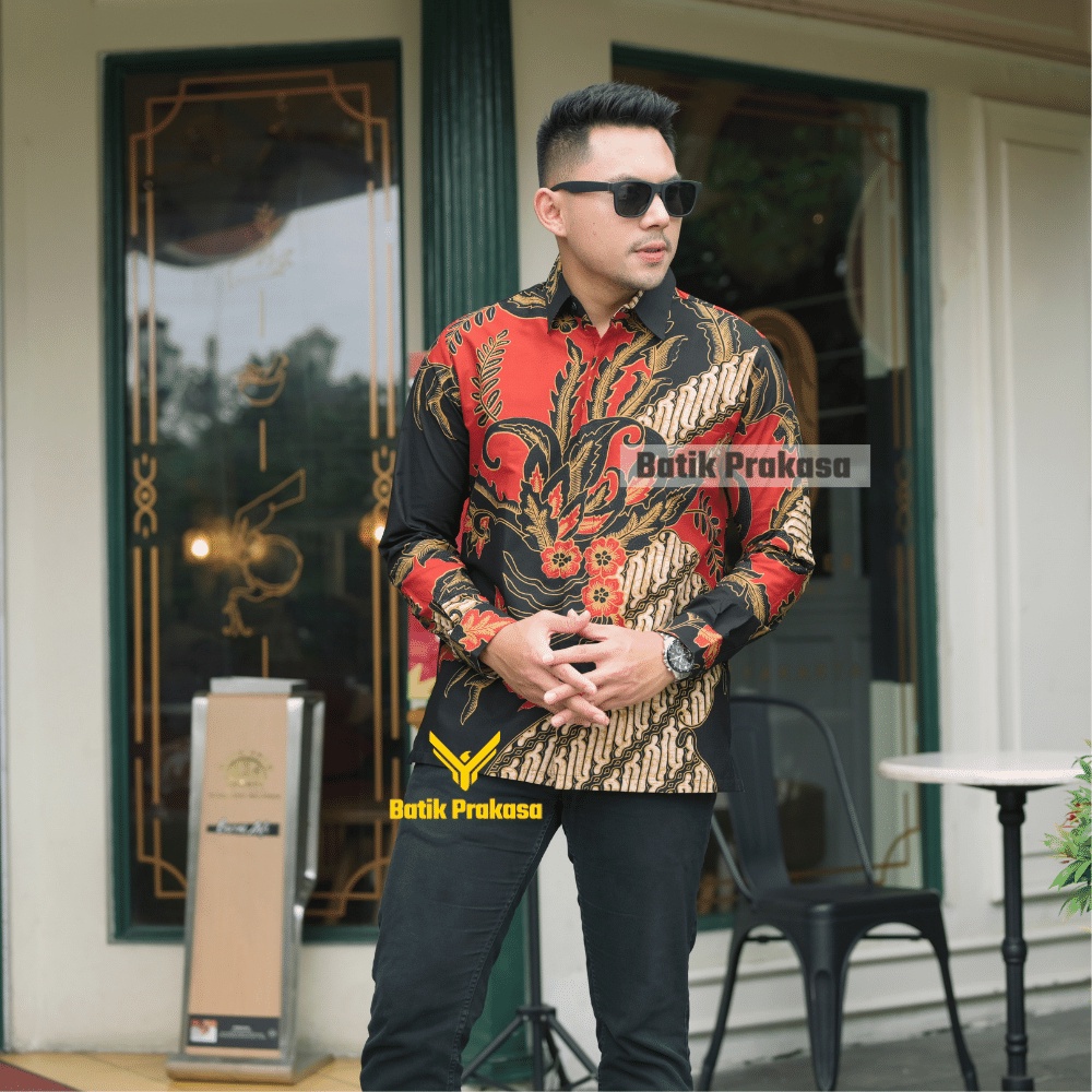 Kemeja Batik Prakasa Motif Atma Yudha Slimfit Lengan Panjang Batik Solo