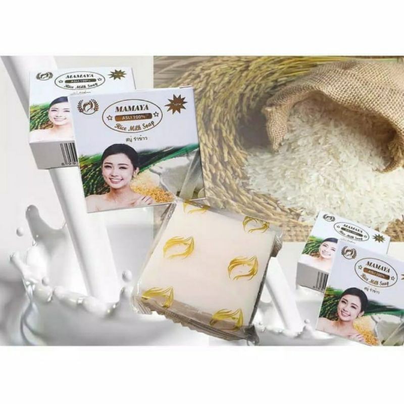 Sabun beras  rice milk soap mamaya 60 grm new Bpom