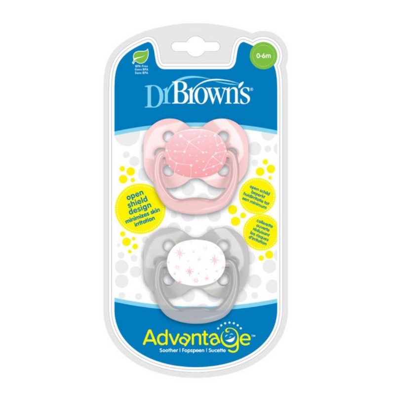 Dr.Brown's Advantage Pacifier Stage 1 (0-6 Months) Isi 2/Empeng/Dot