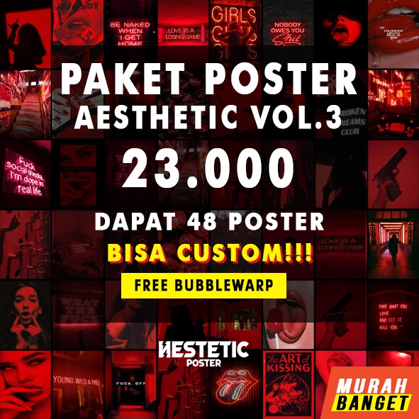 Poster  Aesthetic | Poster Dinding Aesthetic | Poster Murah | Isi 24 Pcs