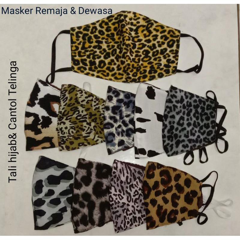 Grosir Masker kain leopard / masker kain macan