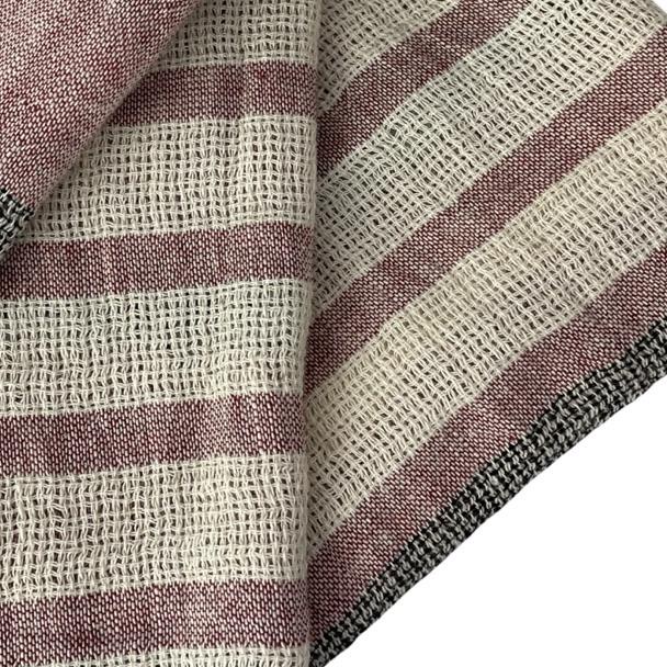 ➴ Kain Barbies Linen Import Motif Salur Kemeja/Tunik/Gamis ♕