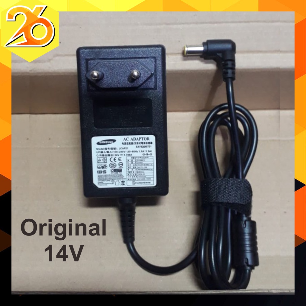 Adaptor LCD LED Monitor Samsung LG 14v-19v 1.07a 1.7a 2.1a original adapter colokan jarum