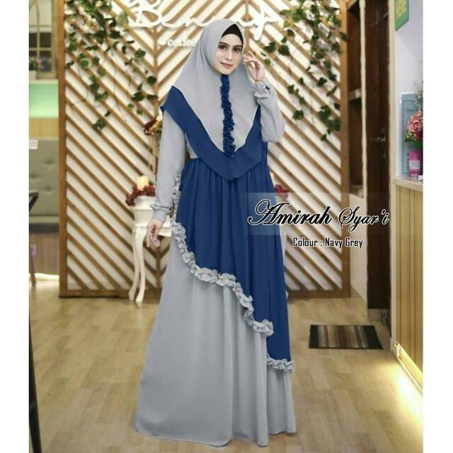 Gamis Syari Jumbo Amirah Baju Lebaran Big Size XXXL