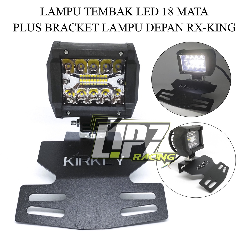 LAMPU HEADLIGHT LAMPU DEPAN LED RX-KING / RX-SPESIAL LED 18 MATA PEARL 3SUSUN CAHAYA PUTIH + BRACKET DUDUKAN LAMPU DEPAN