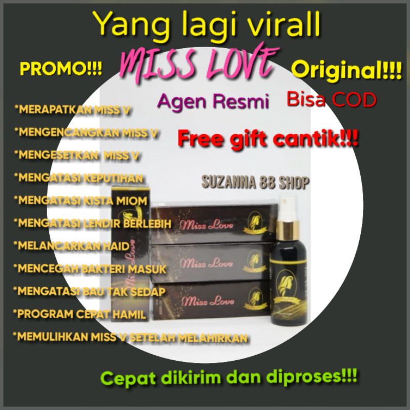 MISS LOVE SPRAY ORIGINAL BPOM PEMBERSIH KEWANITAAN OBAT KEPUTIHAN