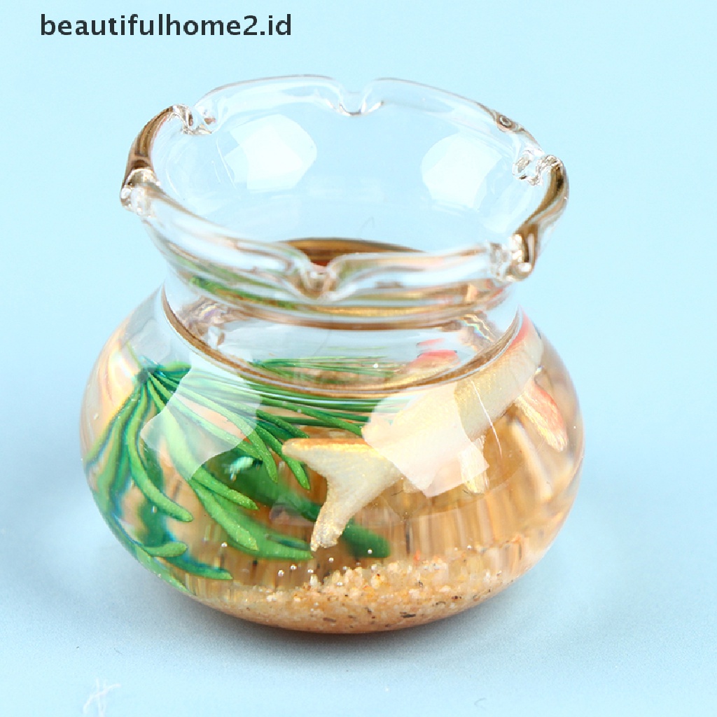 (beautifulhome2.id) Miniatur Akuarium Ikan Bahan Kaca Untuk Dekorasi Rumah Boneka