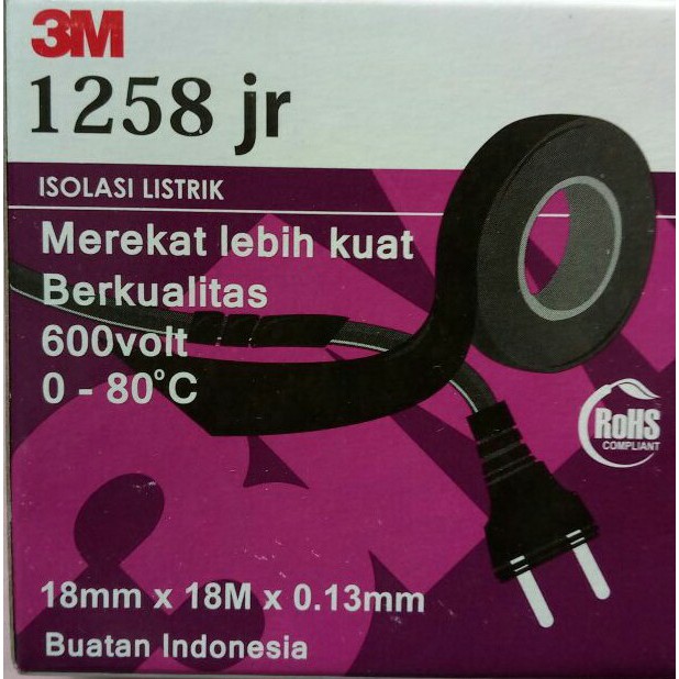 3M-1258JR Isolasi Listrik Hitam