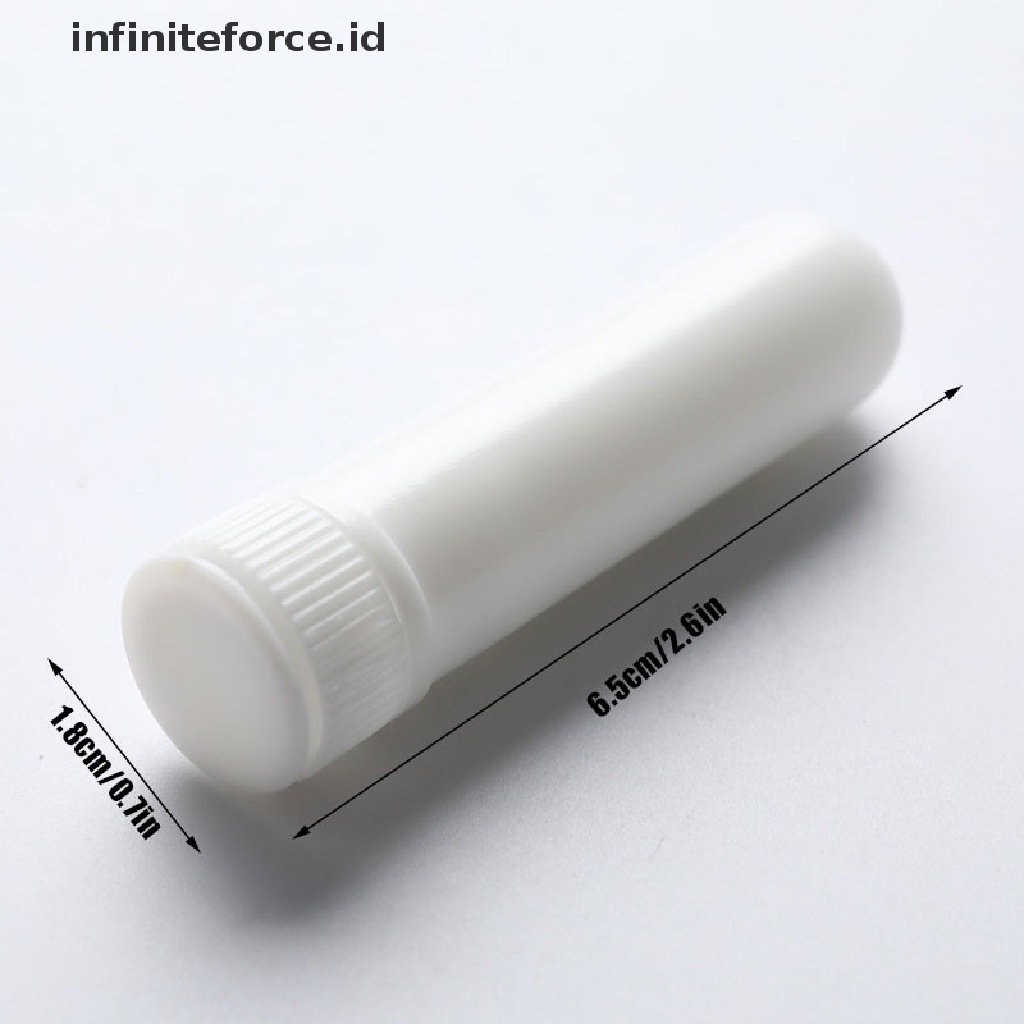 (Infiniteforce.Id) 10pcs Tabung Inhaler Kosong Warna Putih Untuk Minyak Esensial / Aromaterapi