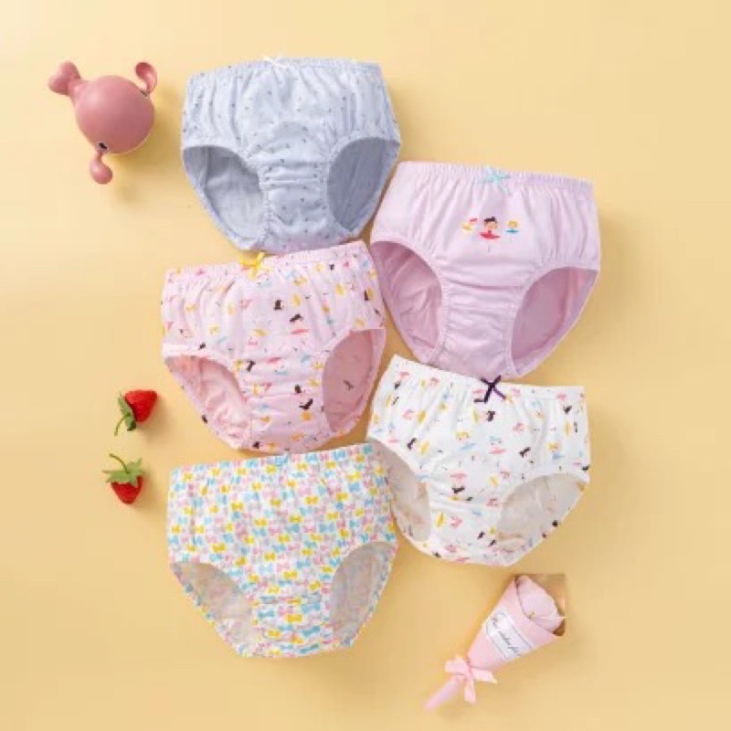 SET Celana Dalam Anak Perempuan Bahan Katun Import Gambar Balerina Kecil Celana Dalam Anak Free Box Lucu dan Murah