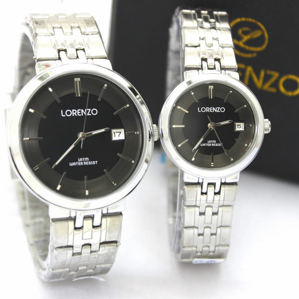 Lorenzo 1071 - Jam Tangan Couple - Stainless Steel Strap - Analoge Watch - Anti Air - Original
