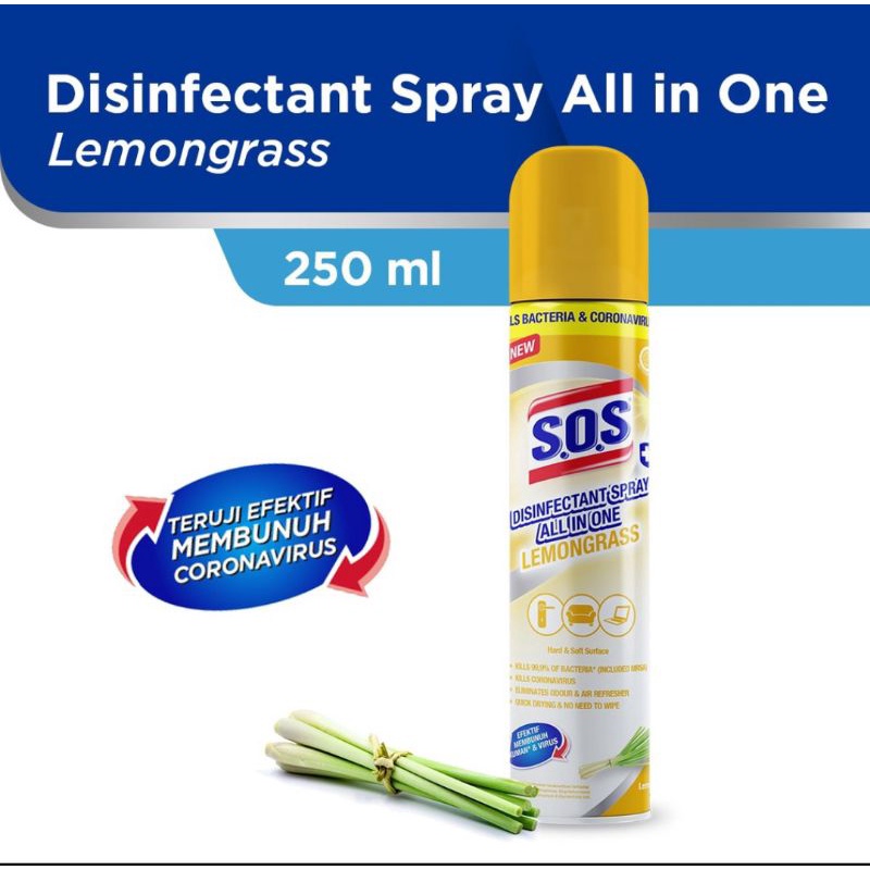 SOS Disinfectant All in One Lemongrass 250ml