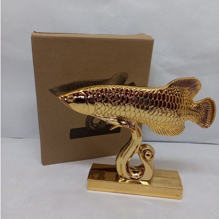 Hiasan Meja - Miniatur Patung Pajangan Hiasan Meja Ikan Arwana