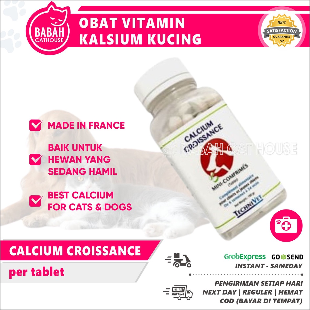 CALCIUM CROISSANCE Suplemen Obat Vitamin Kalsium Kucing Anjing 