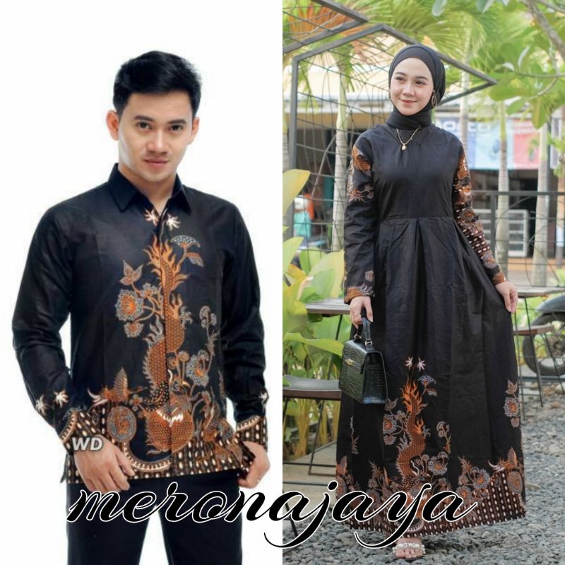 Batik Couple Keluarga NAGA SAKTI Sania Ruffle Ori Batik Couple BBC