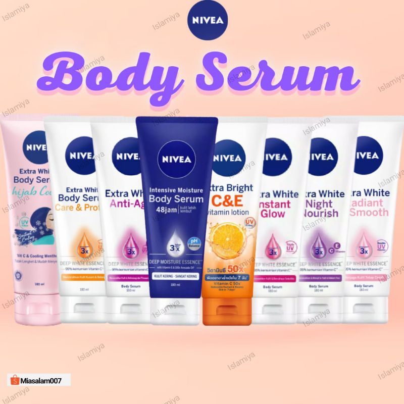 NIVEA Body Serum| Intensive Moisture,Night Nourish,Anti Age,Care&amp;Protect,Instant Glow,Radiant Smooth, Vitamin C&amp;E, 10 Super Vitamins &amp; Skin Foods