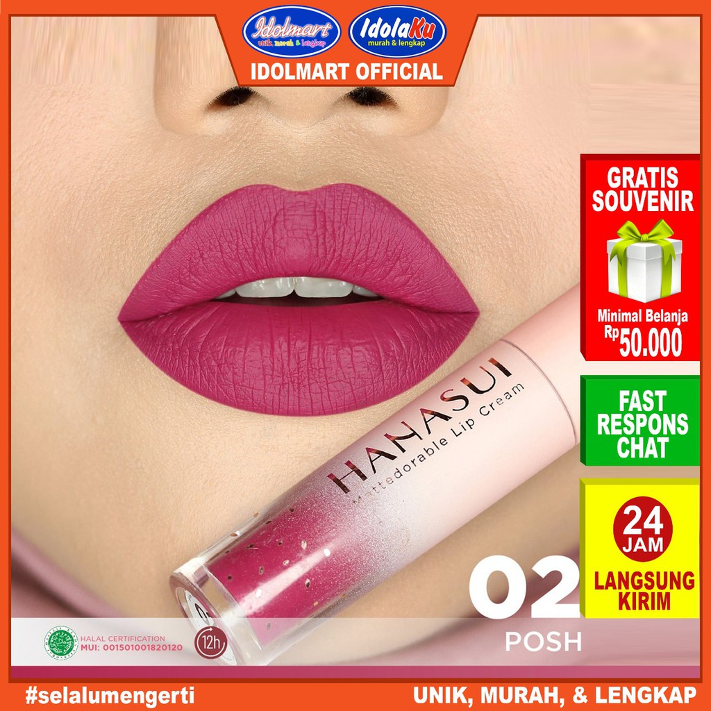 IDOLAKU Hanasui Mattedorable Lip Cream - 02 Posh