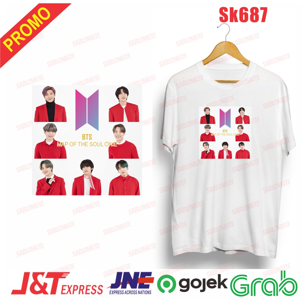 MURAH!!! KAOS KPOP MEMBER FOTO MAP OF THE SOUL ON : E SK687 UNISEX COMBED 30S