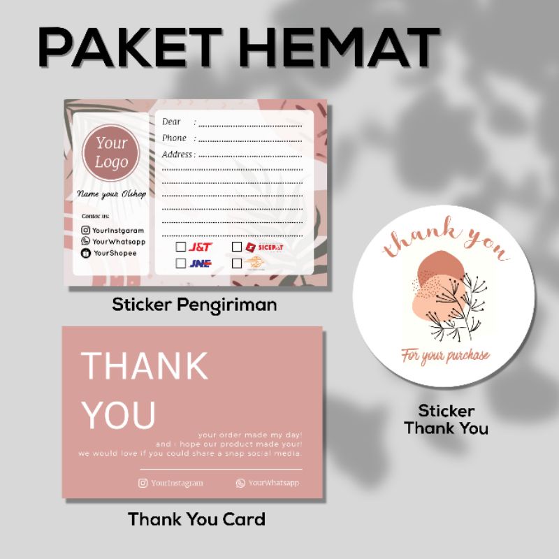 

Paket Hemat Thank You Card Sticker Pengiriman Sticker Logo Murah