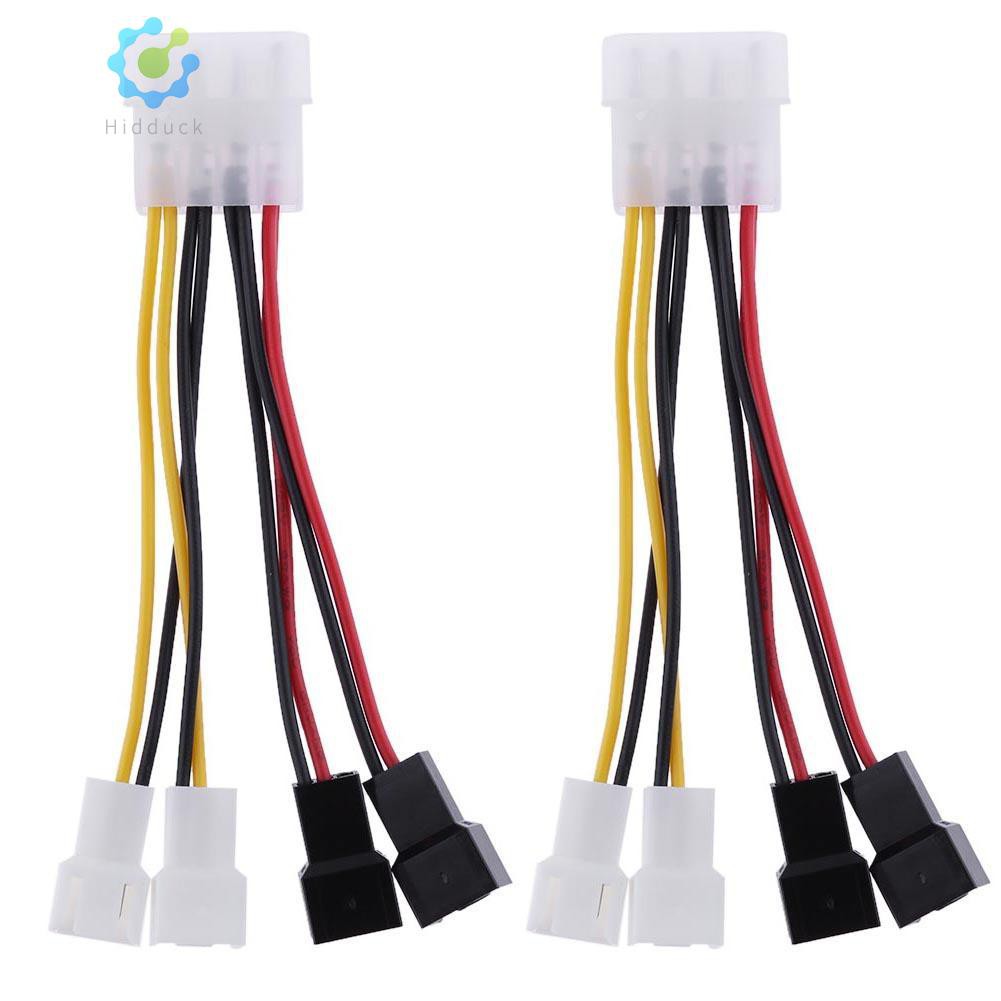 Hik2pcs 4 Pin Molex To 3 Pin Fan Power Cable Adapter Connector 12v2 5v2 Shopee Indonesia
